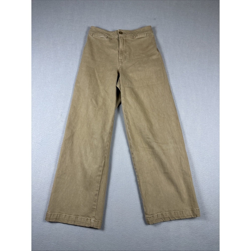 Madewell Emmett Wide Leg Jeans Women 25 Tan High Rise Curvy Back Seam